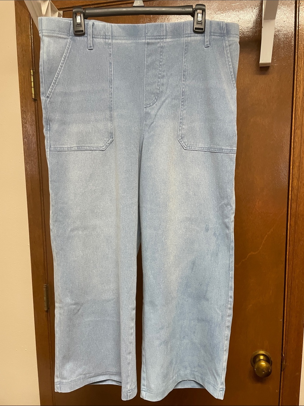 Serra Light Blue, Wide Leg Women's Capris